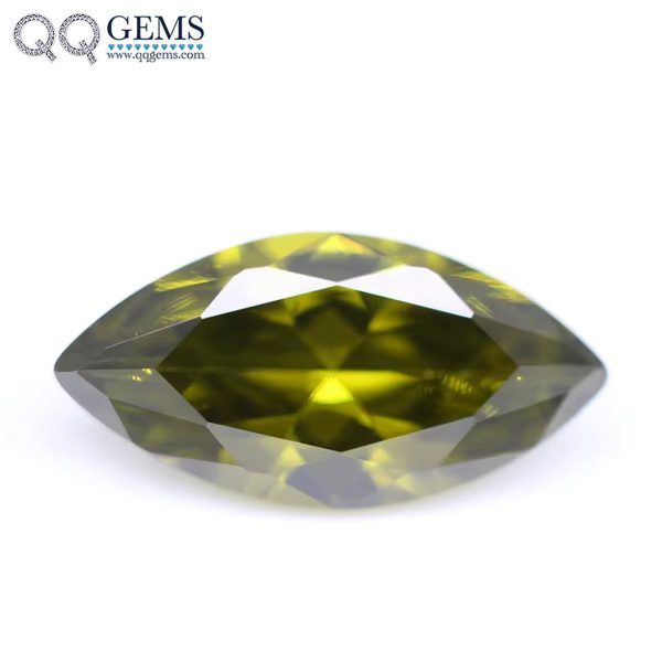 Peridot/D-peridot Marquise Cut Cubic Zirconia Loose Gemstone Synthetic Machine Cut Marquise Shape CZ Stone