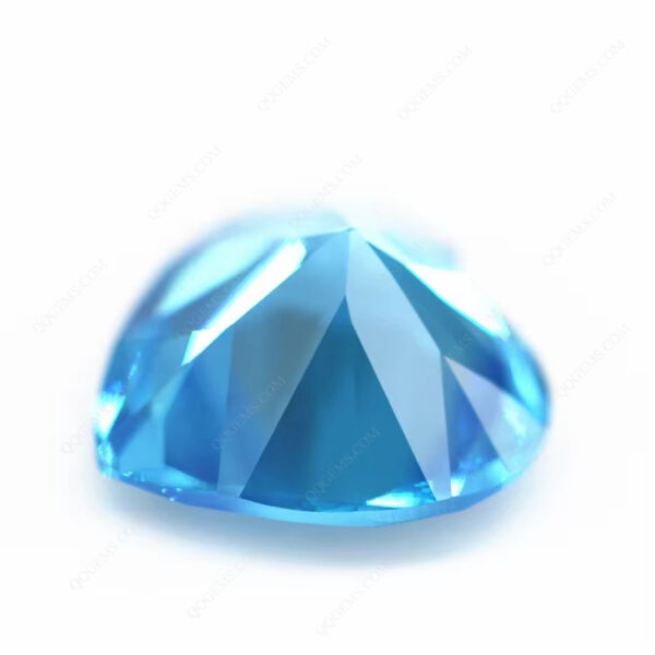 Blue/blue Topaz Heart Cut Cubic Zirconia CZ Gems Synthetic Diamond Cut Heart Shape Zirconia Stones - Image 2