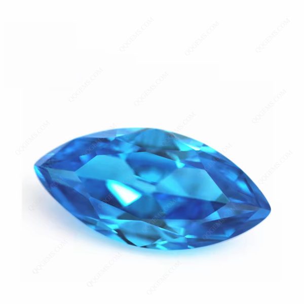 Marquise Shape Machine Cut Aquamarine/aqua Blue/blue Topaz Cubic Zircon Loose Gemstone Synthetic Marquise CZ Stones - Image 6