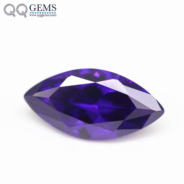 Violet/dark Violet Marquise Shape Cubic Zirconia Loose Gemstones Synthetic Marquise Machine Cut CZ Zircon Stones