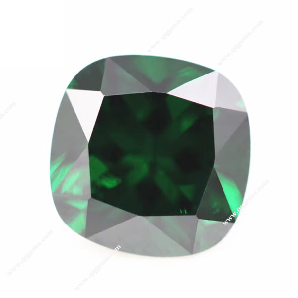 Green/dark Green Cubic Zirconia Loose Gemstones Synthetic Bright Cut Cushion Shape CZ Stones - Image 4