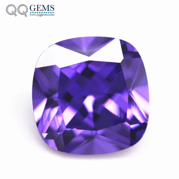 Violet/dark Violet Cushion Cut Cubic Zirconia Loose Gemstones