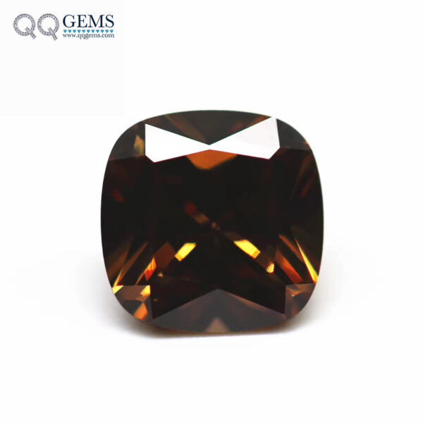 Coffee/dark Coffee Cushion Shaped Cubic Zirconia Loose Gemstones Synthetic Cushion Diamond Cut CZ
