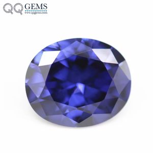 Oval Cut L-tanzanite/tanzanite Cubic Zirconia Loose Gems Synthetic Oval Machine Cut CZ Stones