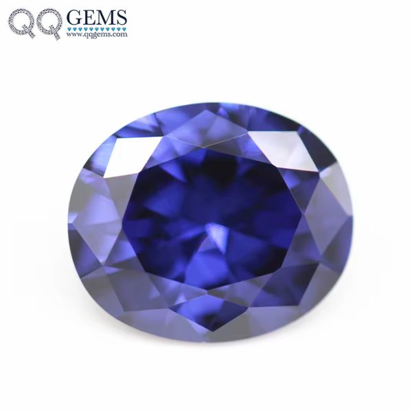Oval Cut L-tanzanite/tanzanite Cubic Zirconia Loose Gems Synthetic Oval Machine Cut CZ Stones