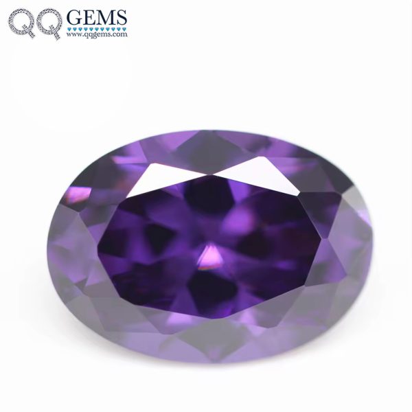 Oval Shape Amethyst/D-amethyst Cubic Zirconia Loose Gemstones Synthetic Oval Cut CZ Stones