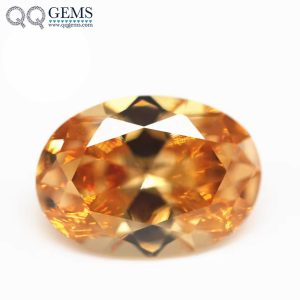Champagne/D-champagne Cubic Zirconia Loose Gems Synthetic Oval Faceted Cut CZ Stones