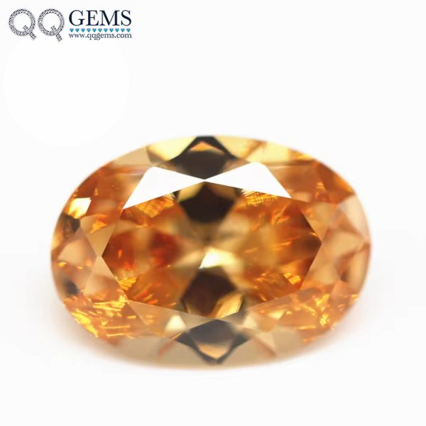 Champagne/D-champagne Cubic Zirconia Loose Gems Synthetic Oval Faceted Cut CZ Stones
