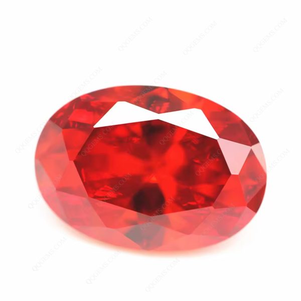 Orange/orange Red Cubic Zirconia Loose Gemstones Synthetic Oval Shape Faceted Cut CZ Stones - Image 2