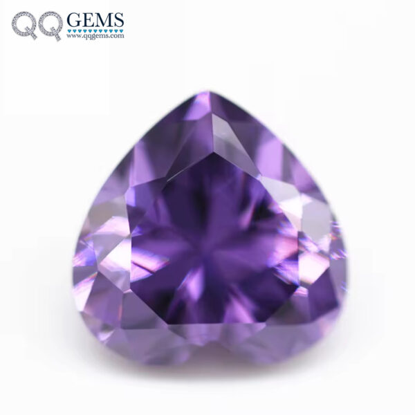 Amethyst/D-amethyst Heart Cut Cubic Zirconia Gemstones Synthetic Faceted Cut Heart Shape Zirconia CZ Stones