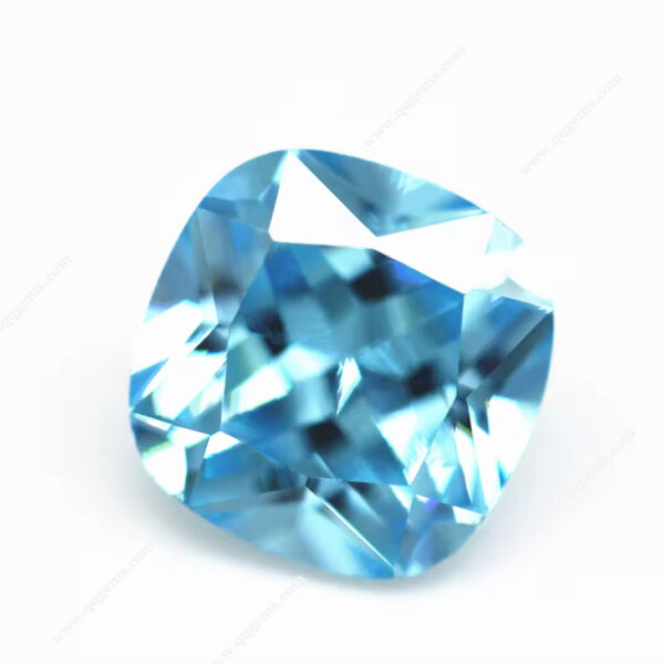Aquamarine Color Cushion Shape Cubic Zirconia Loose Gemstones Synthetic Cushion Faceted Cut CZ Zircon Stones - Image 2