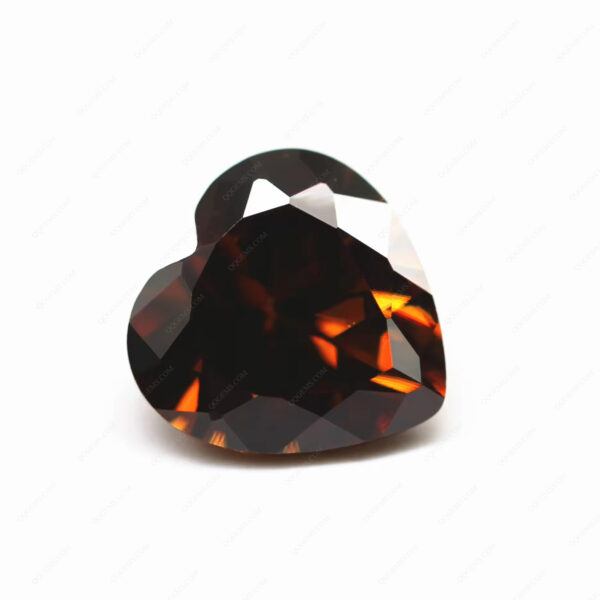 Coffee/dark Coffee Heart Cut Cubic Zirconia Gemstones Artificial Diamond Cut Heart Shape Zirconia CZ Stone - Image 2