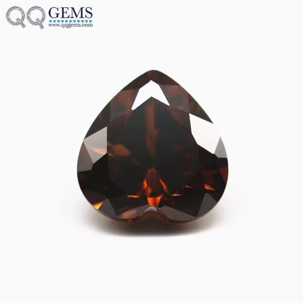 Coffee/dark Coffee Heart Cut Cubic Zirconia Gemstones Artificial Diamond Cut Heart Shape Zirconia CZ Stone