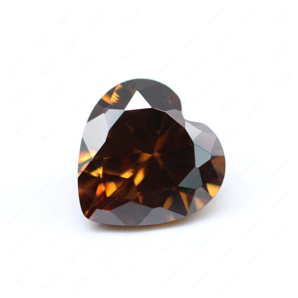 Coffee/dark Coffee Heart Cut Cubic Zirconia Gemstones Artificial Diamond Cut Heart Shape Zirconia CZ Stone - Image 4