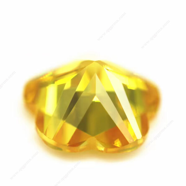Golden Yellow Flower Shape Cut Cubic Zirconia Loose Gemstone Synthetic plum Blossom Shape CZ Zirconia Stones - Image 4