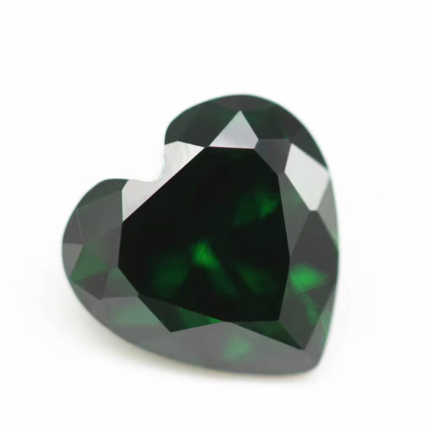 Heart Cut Emerald Green/dark Green Cubic Zirconia Loose Gemstones Synthetic Heart Shape Cubic Zirconia Gems - Image 4