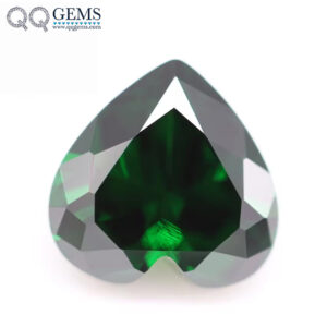 Heart Cut Emerald Green/dark Green Cubic Zirconia Loose Gemstones Synthetic Heart Shape Cubic Zirconia Gems