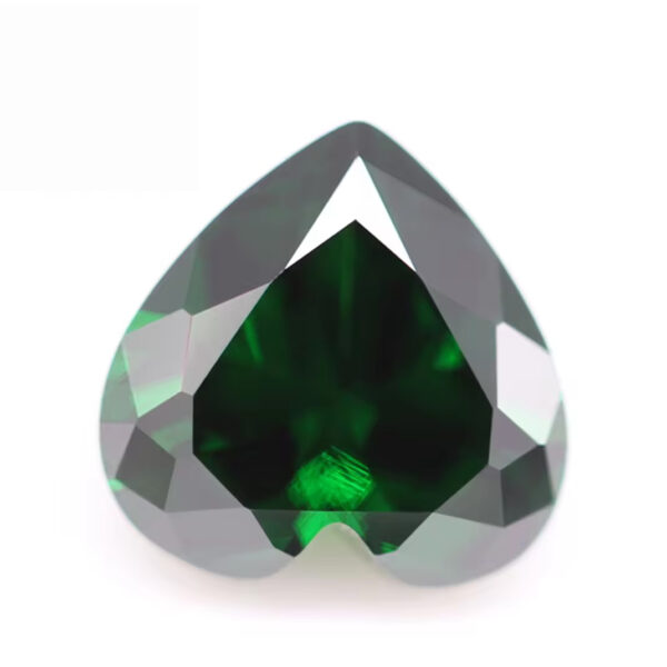 Heart Cut Emerald Green/dark Green Cubic Zirconia Loose Gemstones Synthetic Heart Shape Cubic Zirconia Gems - Image 5