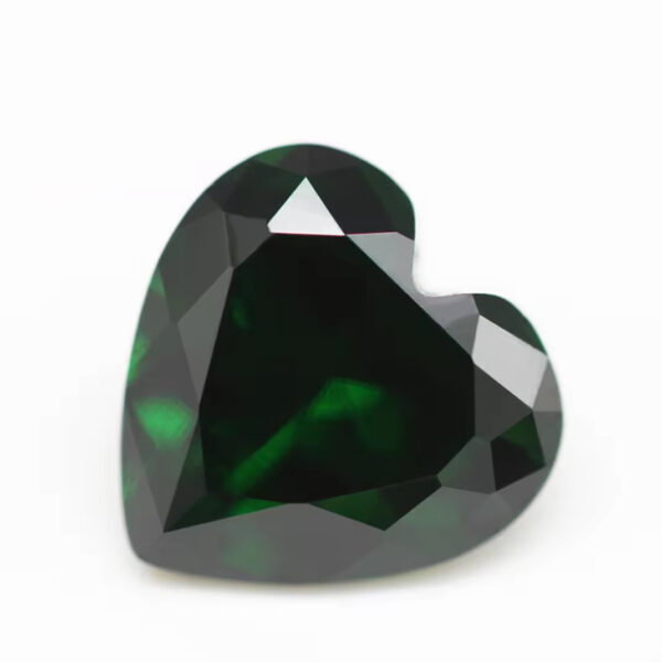 Heart Cut Emerald Green/dark Green Cubic Zirconia Loose Gemstones Synthetic Heart Shape Cubic Zirconia Gems - Image 6