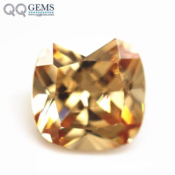 Champagne/D-champagne Cushion Cut Cubic Zirconia Gemstone Synthetic Diamond Cut Cushion Shape CZ Stones