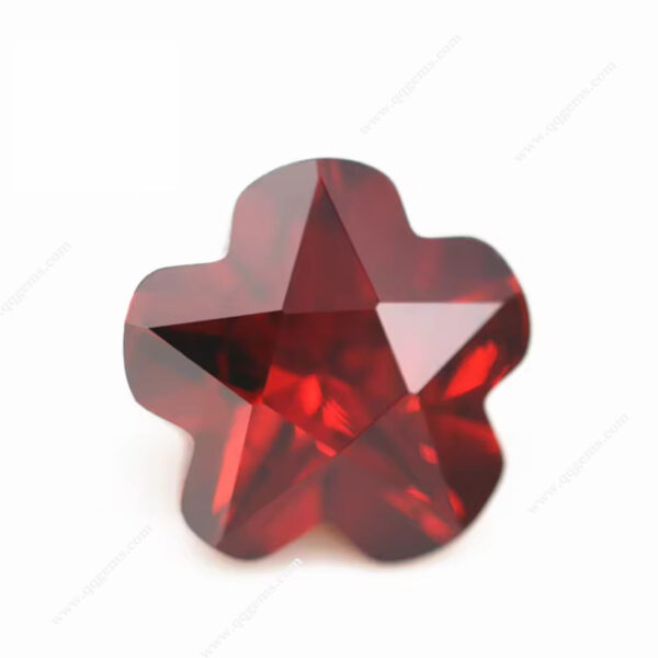 Garnet/dark Garnet Diamond Cut Flower Cut Cubic Zirconia Loose Gemstones Synthetic Flower Shape CZ Stones - Image 5