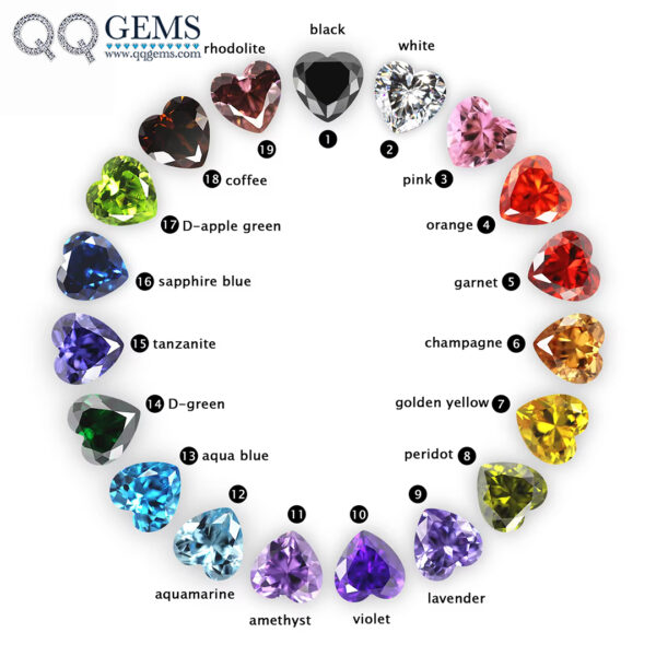 Black Color Heart Cut Cubic Zirconia Loose Gemstones Artificial Machine Cut Heart Shape CZ Stones - Image 4