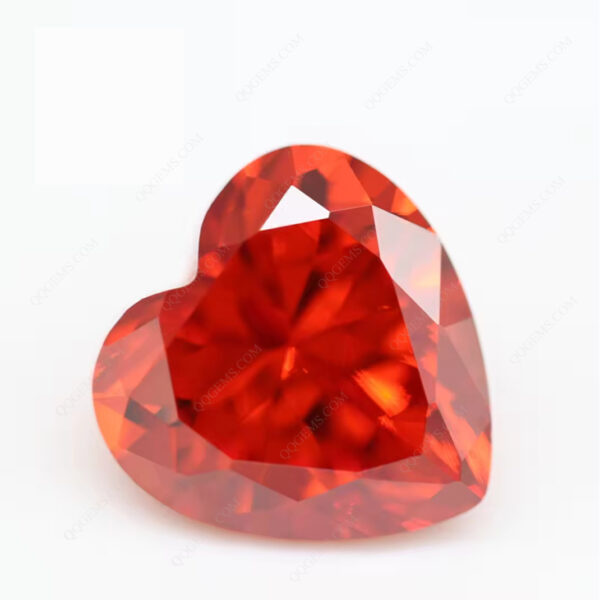 Orange/orange Red Heart Cut Cubic Zirconia Gemstones Synthetic Faceted Cut Heart Shape Zirconia CZ Stones - Image 3