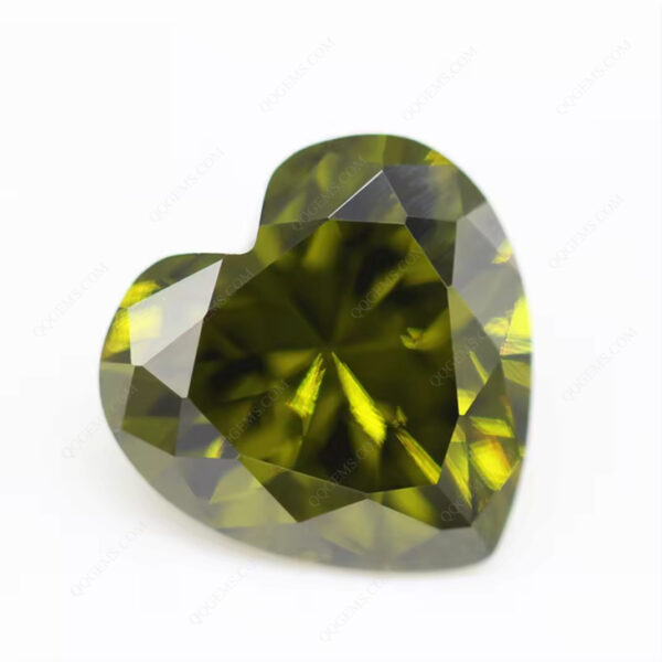 Peridot/D-peridot Heart Cut Cubic Zirconia Gemstones Synthetic Machine Cut Heart Shape Zirconia CZ Stones - Image 4