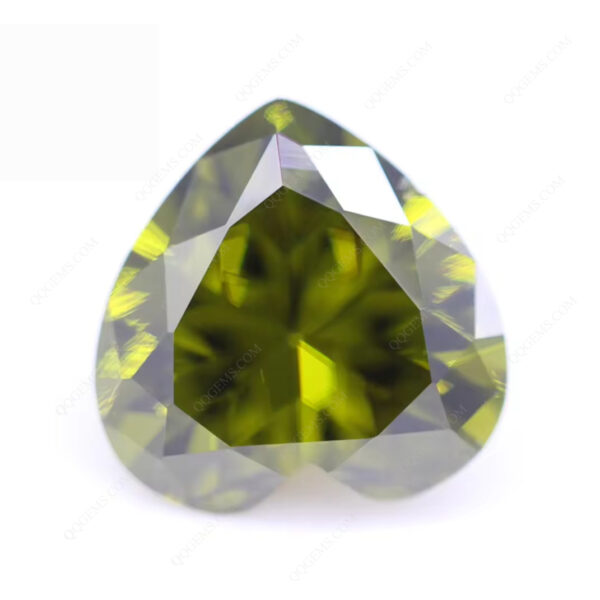 Peridot/D-peridot Heart Cut Cubic Zirconia Gemstones Synthetic Machine Cut Heart Shape Zirconia CZ Stones - Image 5