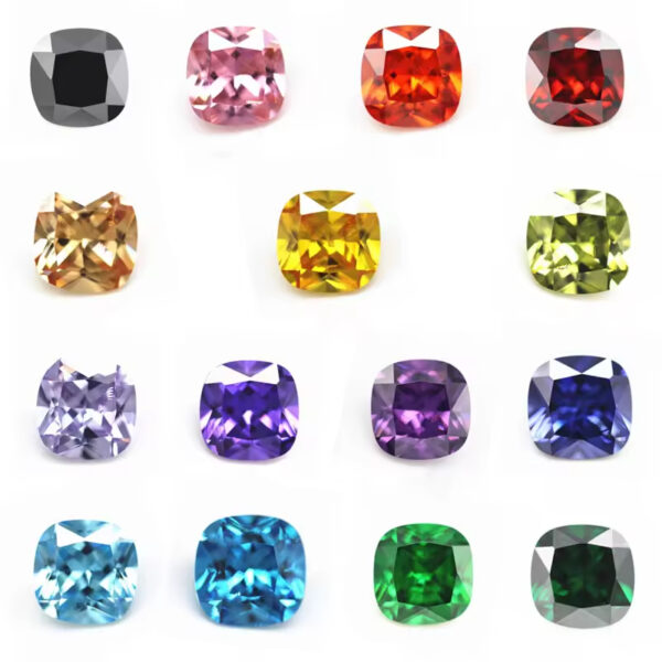 Multi-color Cushion Cut Cubic Zirconia Loose Gems Synthetic Faceted Cut Cushion Shape CZ Stone - Image 4