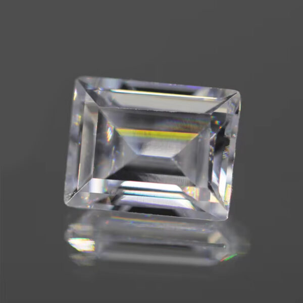 White Color Cubic Zirconia Gemstones Synthetic baguette Shape Step Cut CZ Stones - Image 4