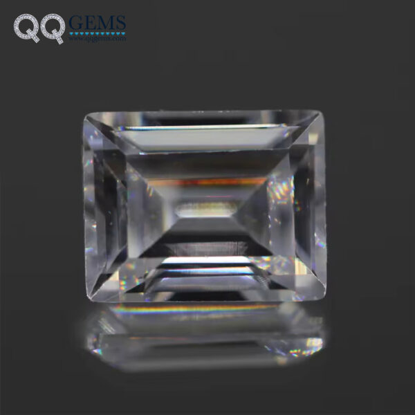 White Color Cubic Zirconia Gemstones Synthetic baguette Shape Step Cut CZ Stones
