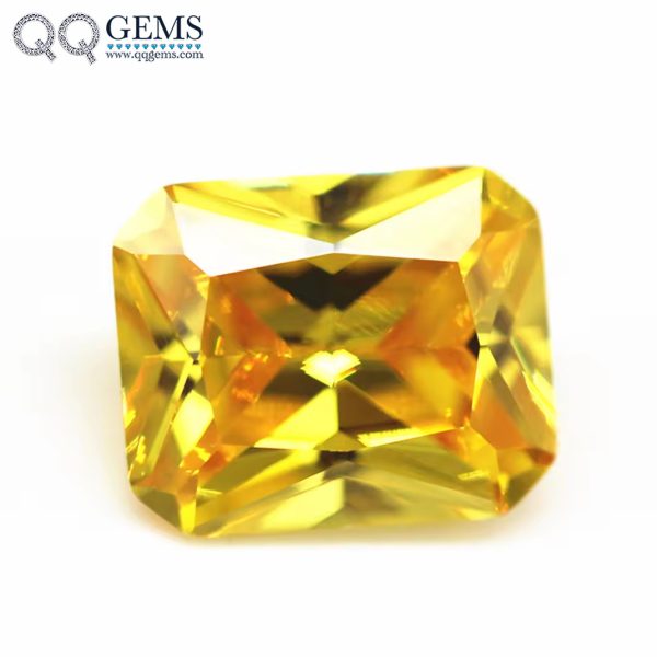 Octagon Shape Princess Cut Golden Yellow Cubic Zirconia Loose Gemstones Synthetic Octagon Shape CZ Stones