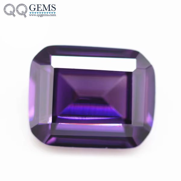 Amethyst/D-amethyst Emerald Cut Cubic Zirconia Gemstones Artificial Octagon Shape Step Cut CZ Loose Stones