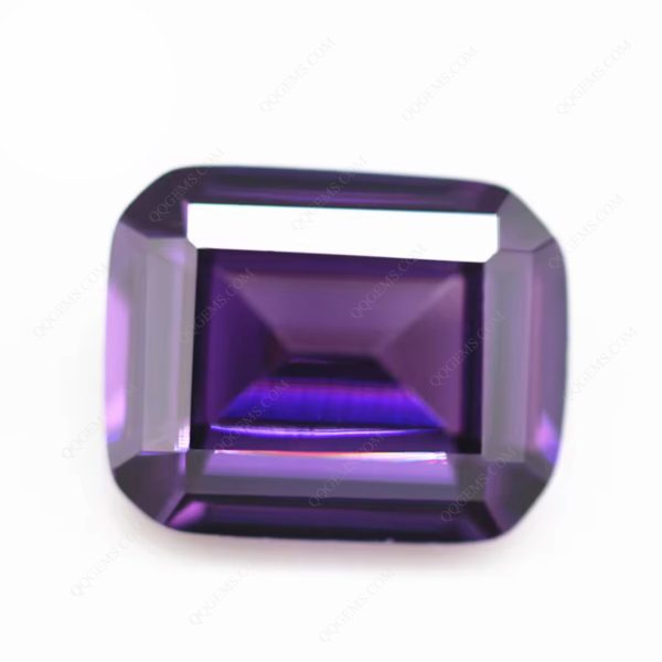 Amethyst/D-amethyst Emerald Cut Cubic Zirconia Gemstones Artificial Octagon Shape Step Cut CZ Loose Stones - Image 4