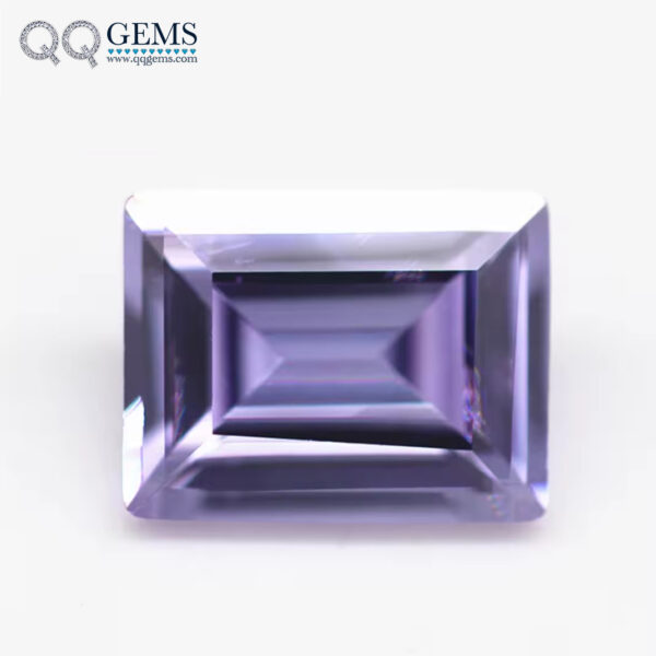 Lavender Step Cut baguette Cut Cubic Zirconia Gemstones Synthetic baguette Shape Step Cut Loose CZ Stones