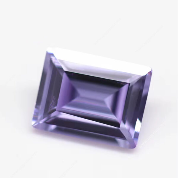 Lavender Step Cut baguette Cut Cubic Zirconia Gemstones Synthetic baguette Shape Step Cut Loose CZ Stones - Image 3
