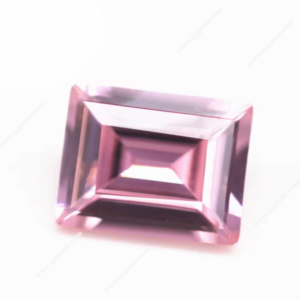 Pink Machine Cut baguette Cut Cubic Zirconia Loose Gemstones Synthetic baguette Shape Step Cut CZ Stones - Image 2