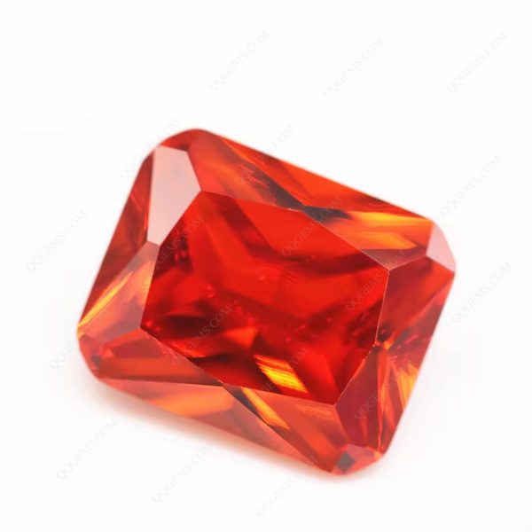 Orange/orange Red Cubic Zirconia Loose Gems Synthetic Princess Cut Rectangle Shape CZ Stones - Image 2