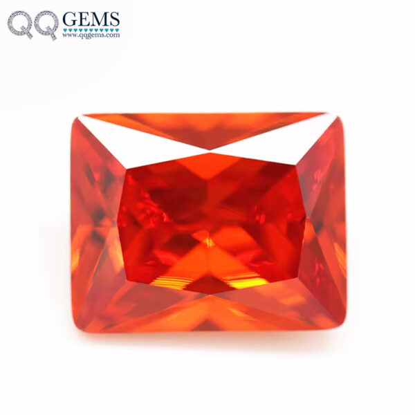 Orange/orange Red baguette Cut Cubic Zirconia Loose Gems Synthetic Princess Cut Rectangle Shape CZ Stones