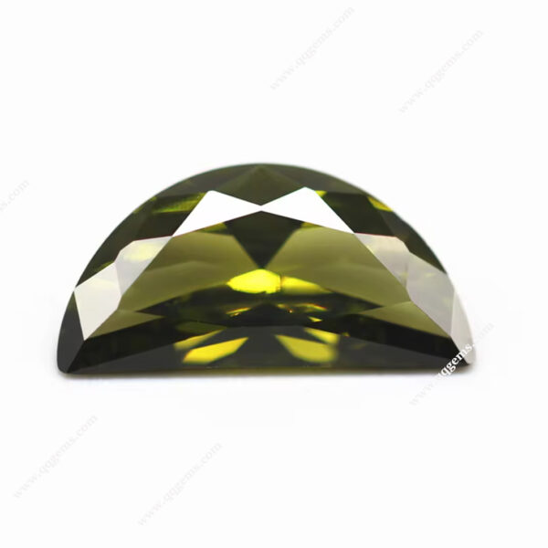 Peridot/dark Peridot Brilliant Cut Half Moon Shape Cubic Zirconia Loose Gemstones Half Moon Cut CZ Gemstones - Image 5