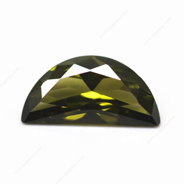 Peridot/dark Peridot Brilliant Cut Half Moon Shape Cubic Zirconia Loose Gemstones Half Moon Cut CZ Gemstones - Image 6