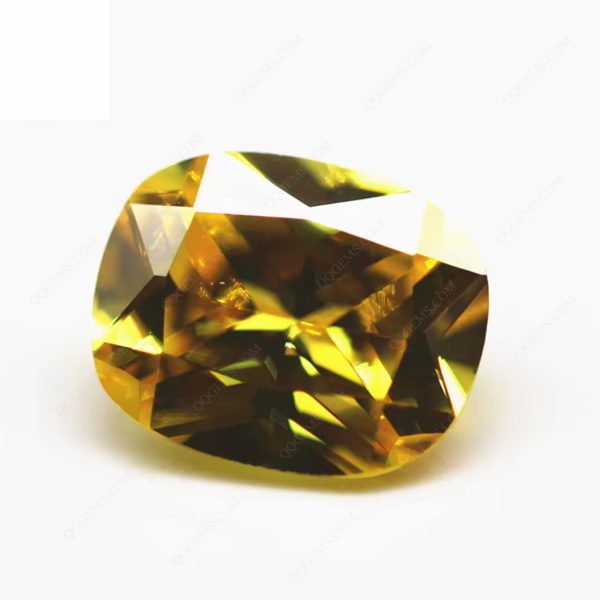 Yellow Color Long Cushion Cut Cubic Zirconia Loose Gemstones Synthetic Princess Cut stones - Image 2