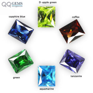 Multi Color Machine Cut baguette Cut Cubic Zirconia Loose Gemstones Synthetic Rectangle Shape baguette Cut CZ Stones