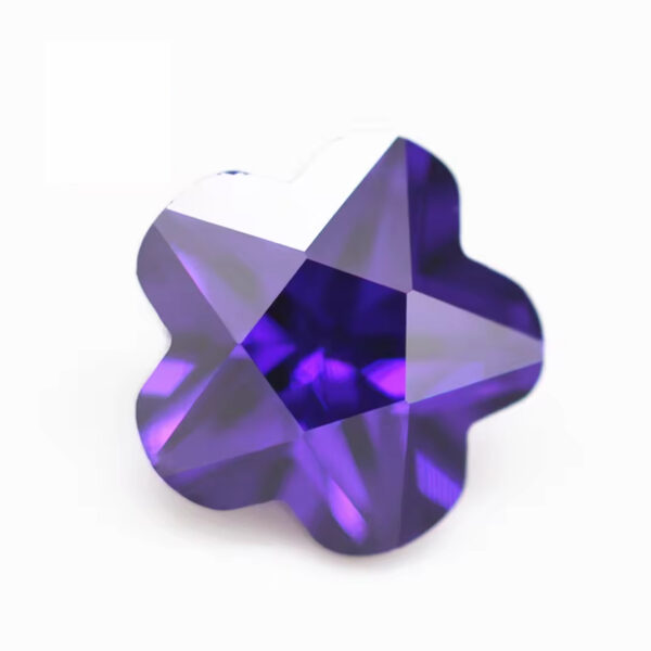 Violet/dark Violet Flower Cutting Cubic Zirconia Loose Gemstones Synthetic Flower Shape CZ Stones - Image 4