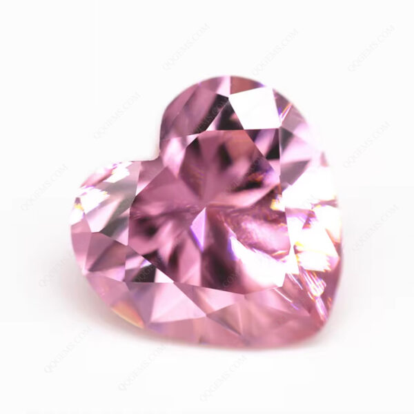Pink Color Heart Cut Cubic Zirconia Loose Gemstones Synthetic Diamond Cut Heart Shape CZ Stone - Image 3