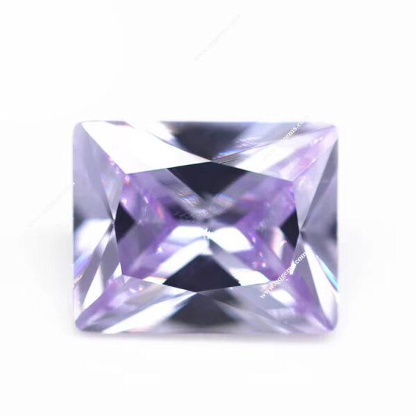 Lavender baguette Cut Cubic Zirconia Loose Gemstones Synthetic Machine Cut baguette Shape CZ Stones - Image 2