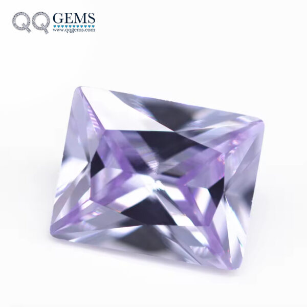 Lavender baguette Cut Cubic Zirconia Loose Gemstones Synthetic Machine Cut baguette Shape CZ Stones