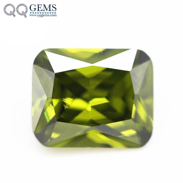 Peridot/dark Peridot Octagon Cut Cubic Zirconia Loose Gemstones Synthetic Octagon Shape CZ Stones