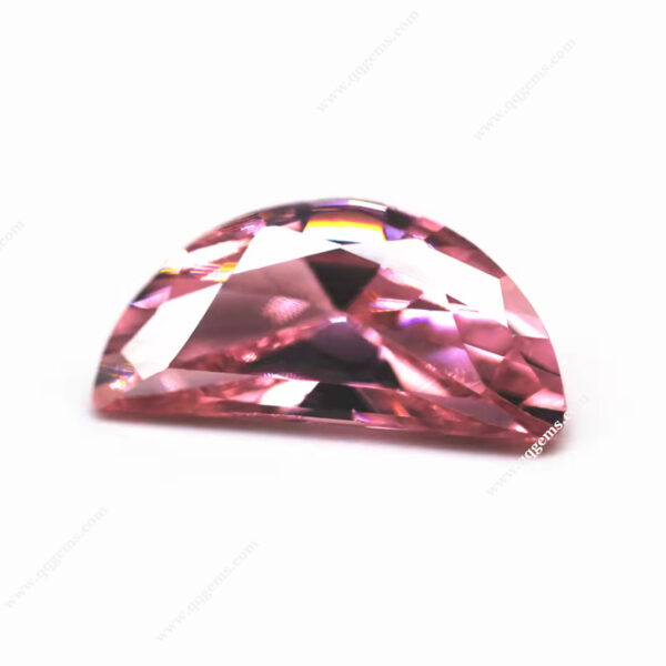 Pink Color Half Moon Shape Cubic Zirconia Loose Gemstones Half Moon Diamond Cut Zircon CZ Stones - Image 4